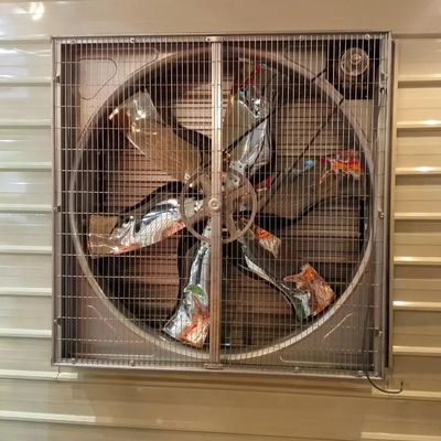 Ventilador de parede 62*62*40 cm para fazenda de laticínios 960r/min Sistema de martelo de queda